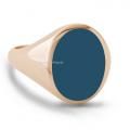 Roségouden zegelring met zegelsteen 14x11 mm Roségouden zegelring met zegelsteen 14x11 mm