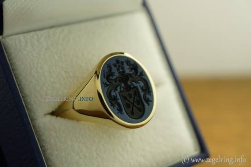 Blauwlagensteen zegelring gouden zegelringen herenzegelring
