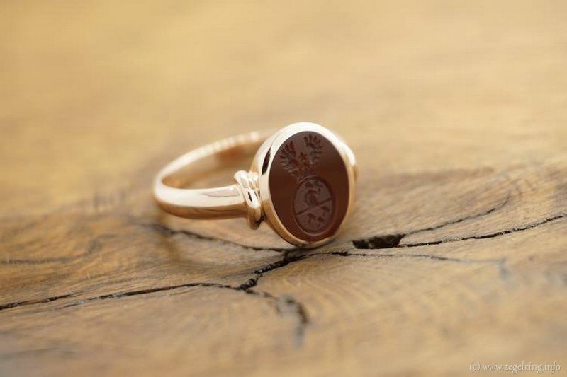 Combinatie carneool zegelring gouden zegelringen