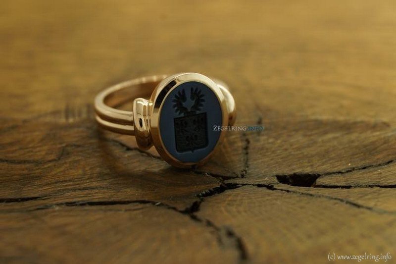 Goud populairder zegelringen rose goudlegering blauwlagensteen zegelring