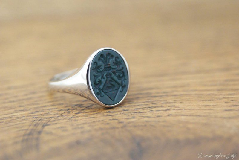 Ring gecombineerd witgoud zegelring gouden zegelringen