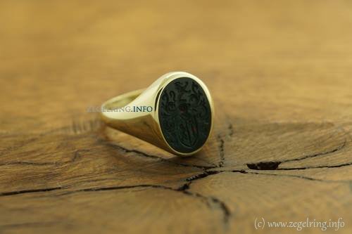 Voorbeelden ringen ring donkergroene steen zegelring gouden zegelringen