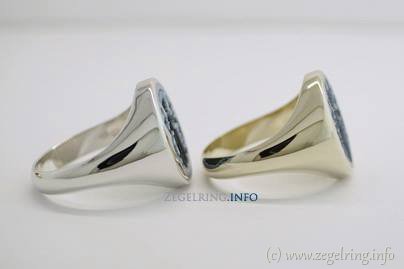 Witgoud gerodineerd goud mogelijkheid ring ongerodineerd uitstraling verschillen zegelring witgouden zegelringen