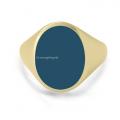 Gouden herenzegelring met zegelsteen 14x11 mm ring graveren
