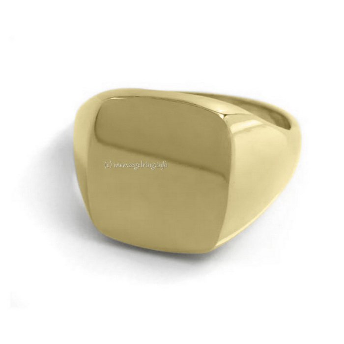 weigeren prins Monet Gouden herenzegelring met zegel 14x12 mm 9050 Mannen zegelringen