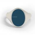 Witgouden dameszegelring met zegelsteen 13x10 mm ring graveren